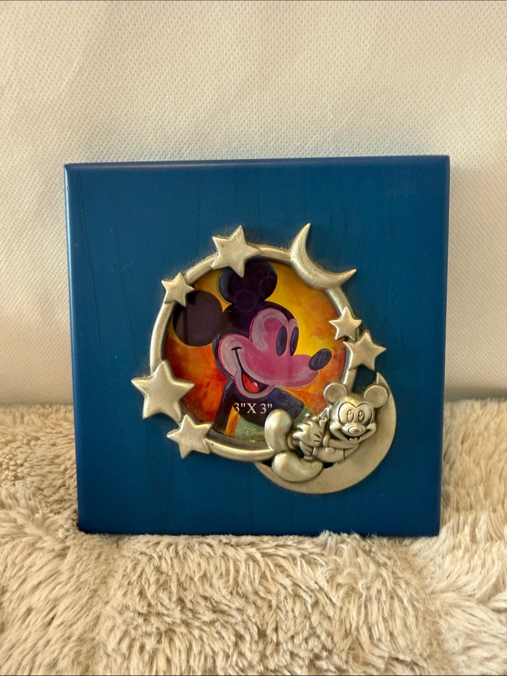 Disney Blue Wooden Square Photo Frame - Stars & Moon - NWOT